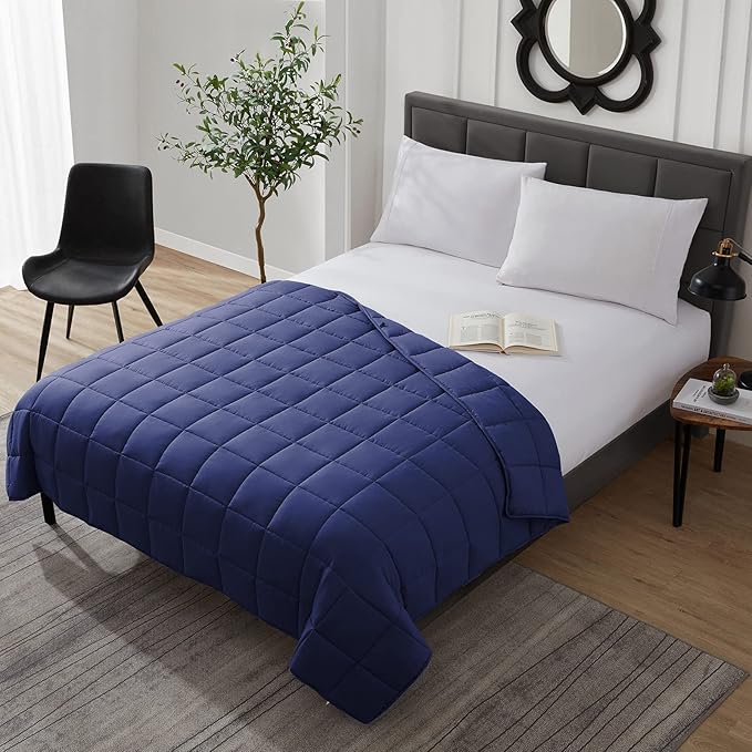 L'AGRATY Weighted Blanket - 40"x60" 10lbs Cooling Breathable Microfiber Material with Glass Beads Small Blanket for All-Season Summer Fall Winter Soft Thick Comfort