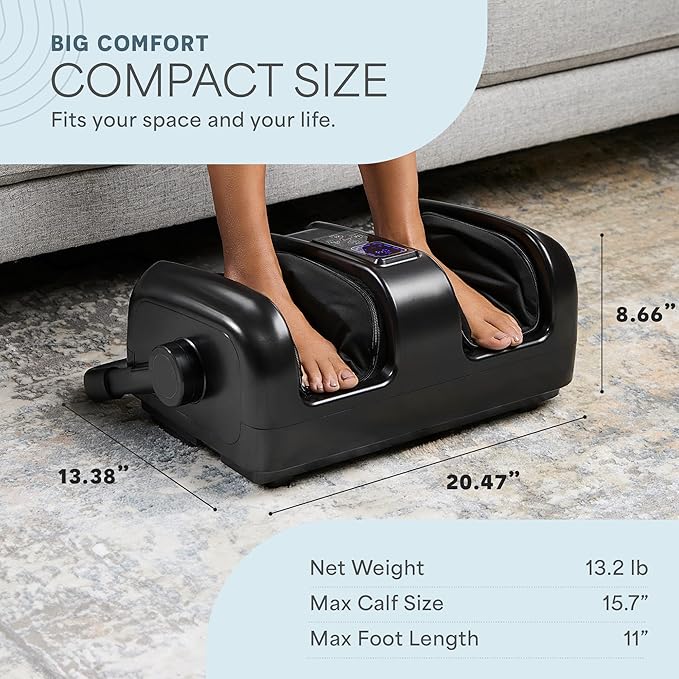 LifePro Foot Massager with Heat - SoleSerene Shiatsu Foot and Calf Massager, Electric Machine with Remote Control for Feet, Ankles, and Arms