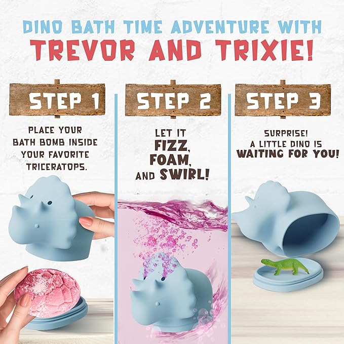 All Natural Bath Bombs for Kids with Surprise Toys Inside with Child Safe Dino Diffusers- 12 Pack Organic Dinosaur Bath Bombs with Toys Inside - Dino Bath Bomb for Kids