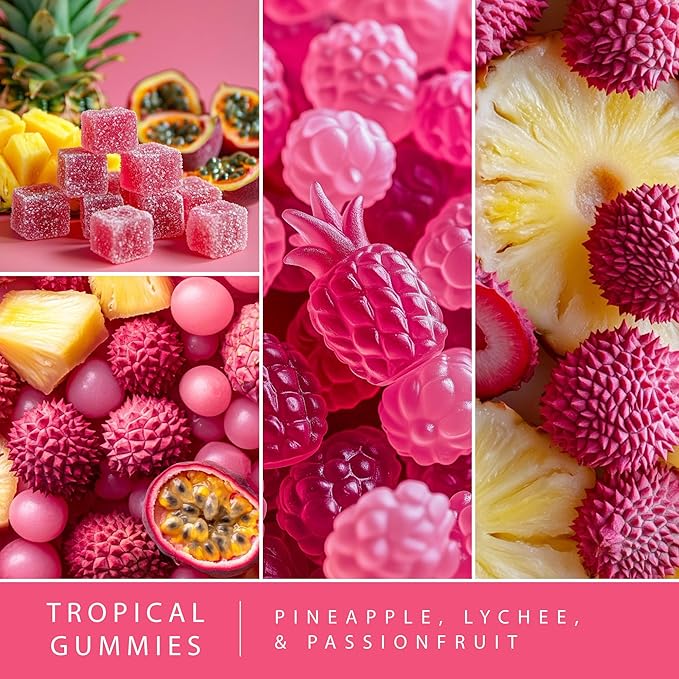 Scentsationals Wax Melts, Wax Cubes Strong Scent – Candy Collection 2 Tropical Gummies – Long Lasting Scented Melts for Warmer, 10oz (24-Cubes)