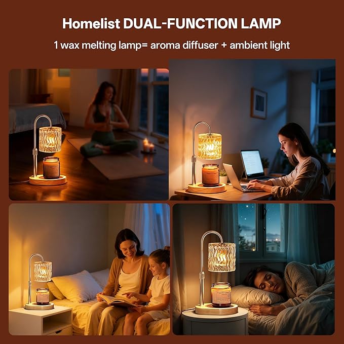 Homelist Candle Warmer Lamp with Timer, Height Adjustable Candle Lamp, Home Decor, Wax Melt Warmer for Birthday Chrismas for Mom, Women, Sister