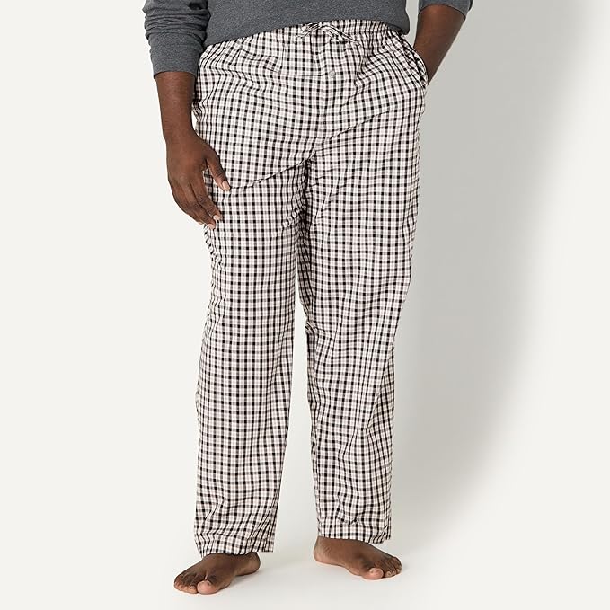 Amazon Essentials Mens Straight-Fit Woven Pajama Pant with Pockets