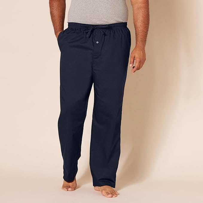 Amazon Essentials Mens Straight-Fit Woven Pajama Pant with Pockets