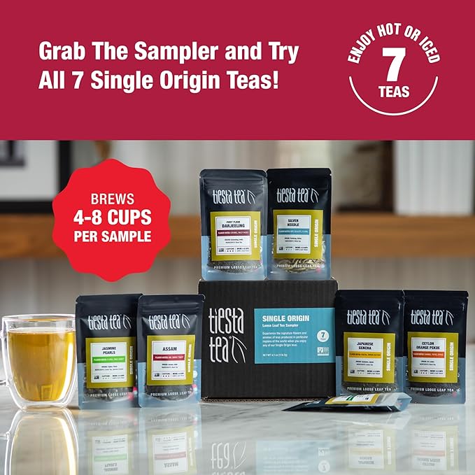 Tiesta Tea - Ceylon Orange Pekoe Black Tea, Loose Leaf, Single Origin Premium from Sri Lanka, Pure Unblended High Caffeinated, Hot or Iced & Brews Up to 200 Cups, 16oz Resealable Bulk Pouch