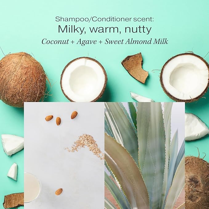 Raw Sugar Moisture Smoothie Shampoo and Conditioner with Coconut Oil, Agave, & Sweet Almond Milk, Hydrates & Nourishes Dry Hair, Formulated without Sulfates + Parabens