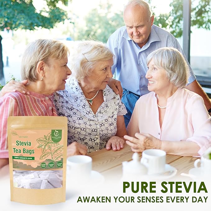 NHAT ANH FARM - Premium Stevia Tea Bags, 40 Stevia Tea Bags, 100% Natural Dried Leaves, Naturally Sweet Herbal Tea, Sugar-Free, Caffeine-Free, No Additives.