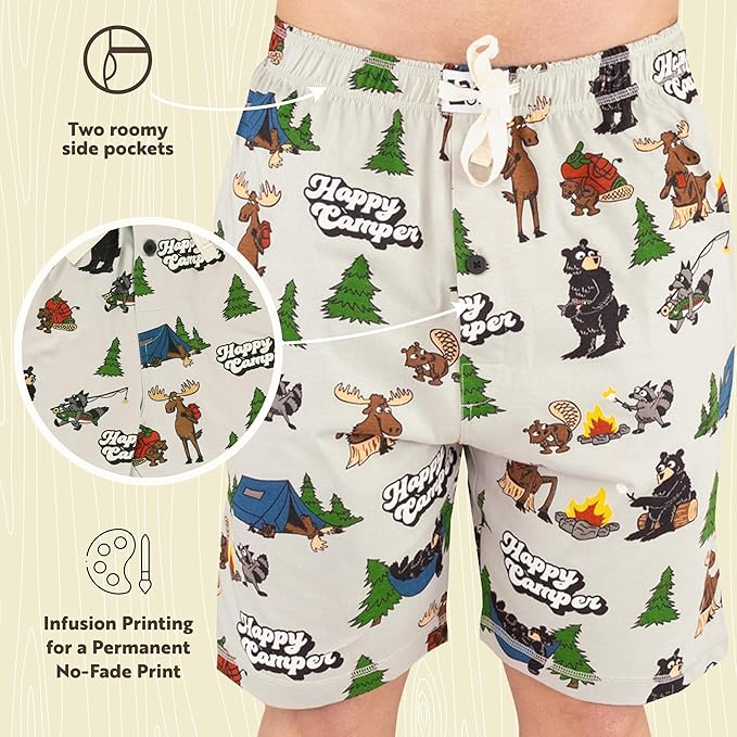 Lazy One Pajama Shorts for Men, Men's Pajama Bottoms, Sleepwear