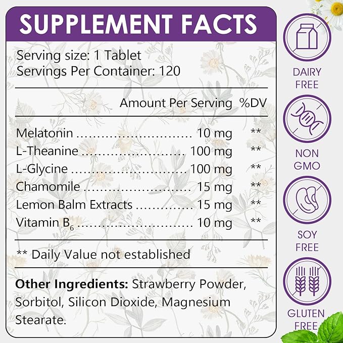 Extra Strength Melatonin 10mg Tablets, Sleep Support, Fall Asleep Faster, Non-Habit Forming Sleep Aids for Adults, Sleep Cycle Regulation, Vegan, Non-GMO & Gluten-Free, 120 Tablets