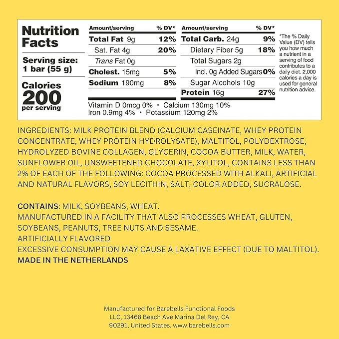 Barebells Soft Protein Bars Caramel Choco - 12 Count, 1.9oz Bars - Protein Snacks with 16g of High Protein - Fluffy Chocolate Protein Bar with 2g of Total Sugars - Soft Protein Snack & Breakfast Bars.