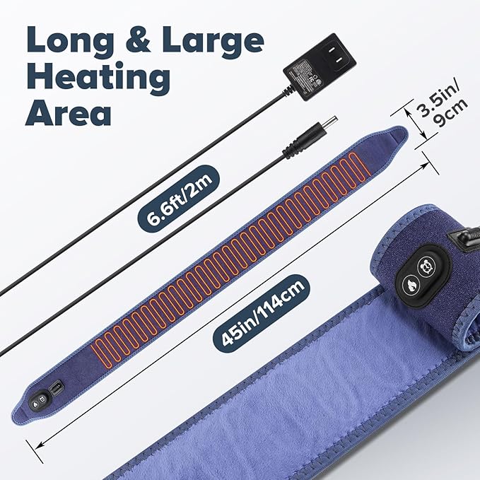 Versatile Heating Pad for Arm, Elbow, Wrist, Leg, Stomach, with 3 Time Settings, 4 Heating Levels, 78 inches Long Cord, Flexible Hot Therapy Wrap for Targeted Pain Relief (Blue)