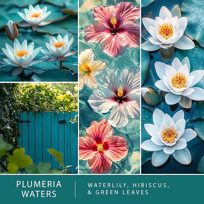 Scentsationals Wax Melts, Wax Cubes Strong Scent - Flower Garden Collection Plumeria Waters - Long Lasting Scented Wax Melts for Warmer, 10oz (24-Cubes)