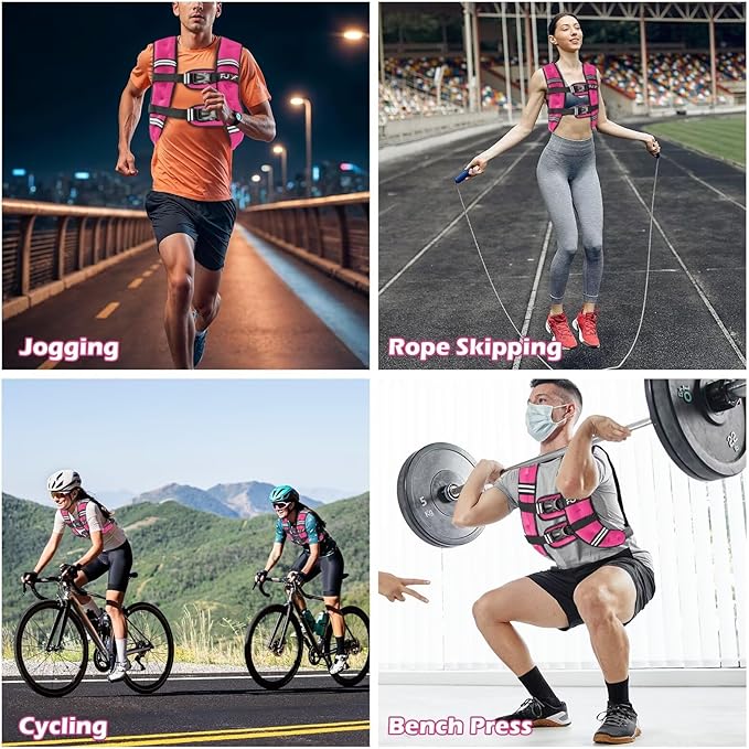 FUFF Weighted Vest Woman, 5/10/12/15/20/25/30 LB Womens Weight Vest for Walking, Strength Training Weight Vests for Female Men, Reflective Stripe Fitness Body Vest for Workout Running Jogging
