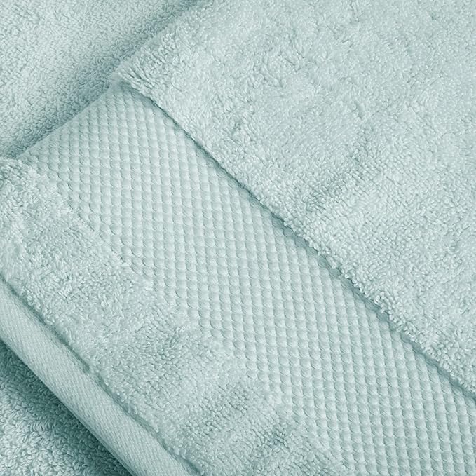 BIOWEAVES 100% Organic Cotton 700 GSM Plush Bath Towels 30" x 58" GOTS Certified - Seafoam, Pack of 2