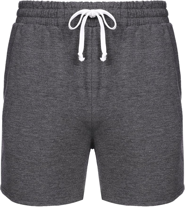 Deyeek 5.5 Inch Mens Pajama Shorts Sleep Cotton Lounge PJ Lightweight Elastic Waist Drawstring Nightwear Bottom with Pockets