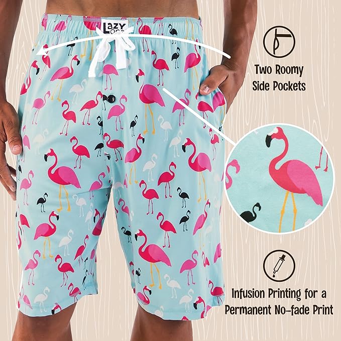 Lazy One Pajama Shorts for Men, Men's Pajama Bottoms, Sleepwear