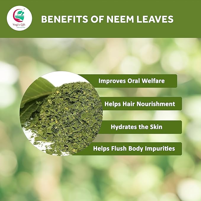 Neem Leaf 1 lb (454 grams) | 100% Natural Tea | Neem Leaves Cut and Sifted | Azadirachta Indica Leaf | Margosa Leaves | Non-GMO, Ethically Sourced | Nim Leaves | by Yogi's Giftยฎ
