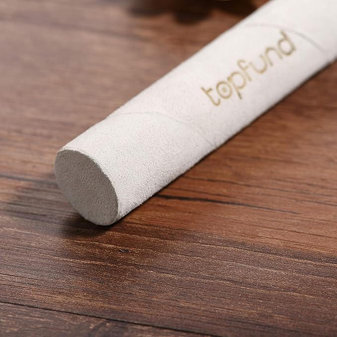 TOPFUND 10" Solid Singing Bowl Suede Mallet|Hand-Wrapped Cowhide + Solid Beech Core (Scratch-Proof)