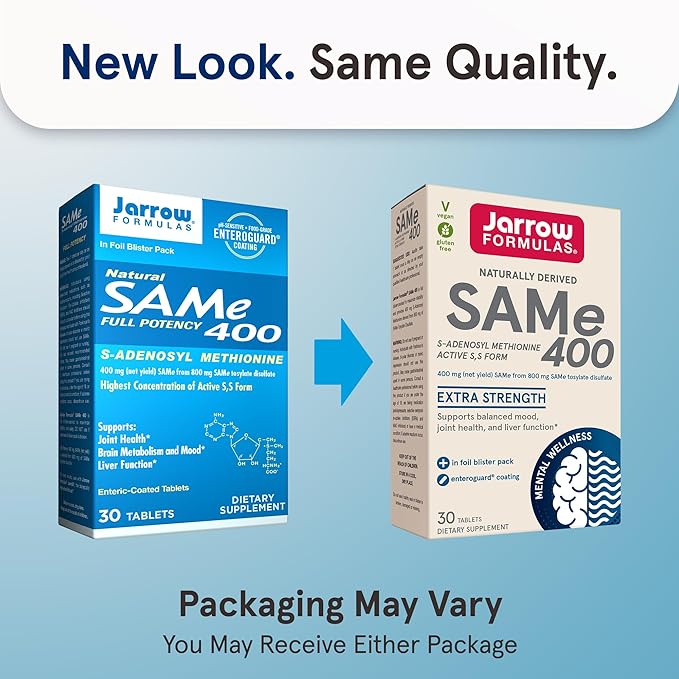 Jarrow Formulas® Same 400 mg, Supports Joint Health, Liver Function, Brain Metabolism, 30 Tablets, Up to a 30 Day Supply