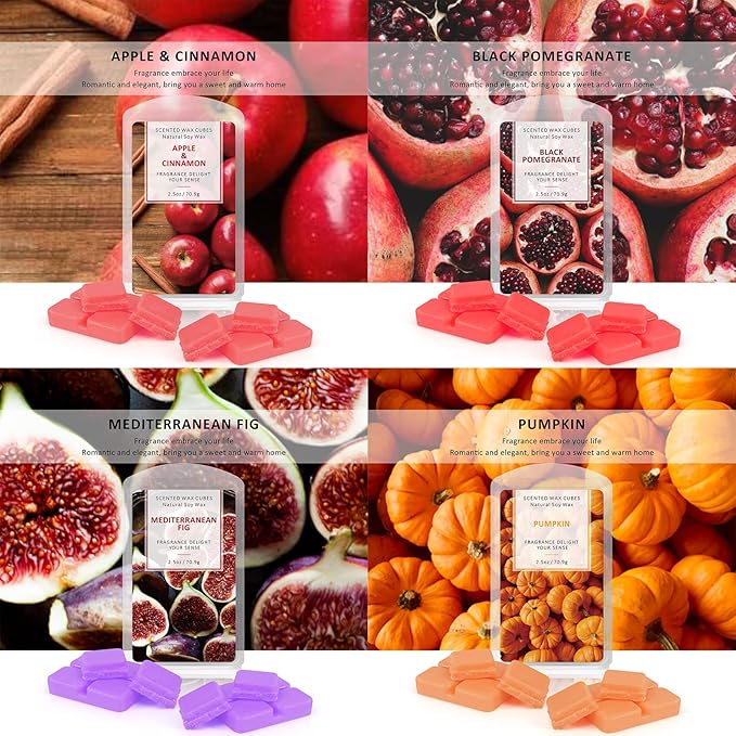 STRN Scented Wax Melts Wax Cubes, Long Lasting Scent Soy Wax Cubes for Warmer Wax Melts Candle Making Gift Set for Fall and Winter 16 Pack (16x2.5oz)