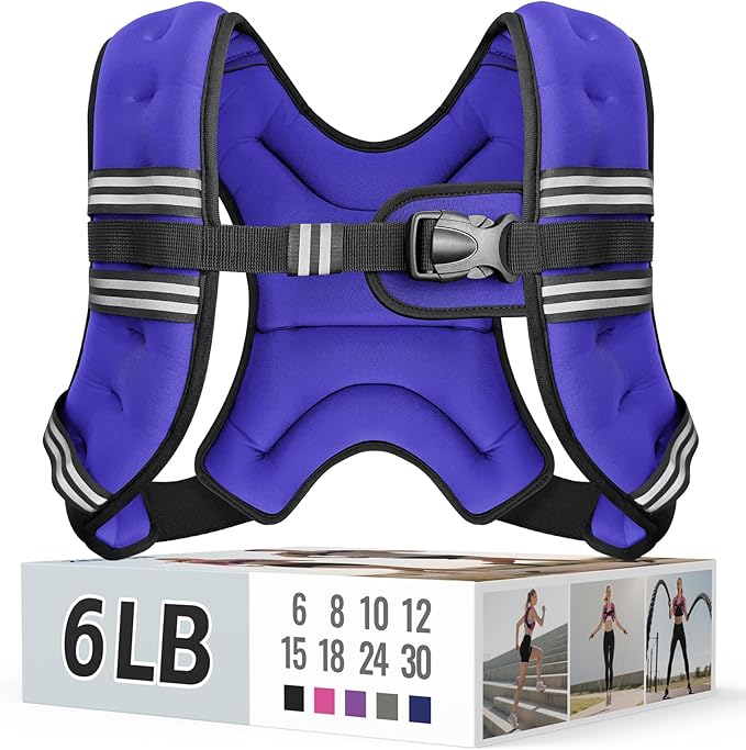 Weighted Vest for Women & Men with Reflective Stripe and Adjustable Buckle, Comfortable & Durable Rucking Vest for Walking, Running & Strength Training