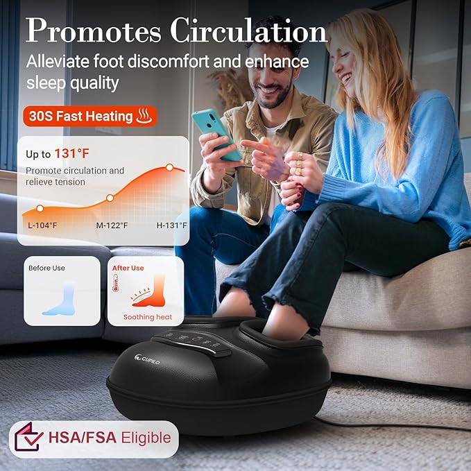 Shiatsu Foot Massager with Heat - Upgraded Foot Kneading Massage with App Control,Feet Massager for Plantar Fasciitis & Neuropathy Pain,Adjustable Compression & Heat,Fits Size Up to 13"