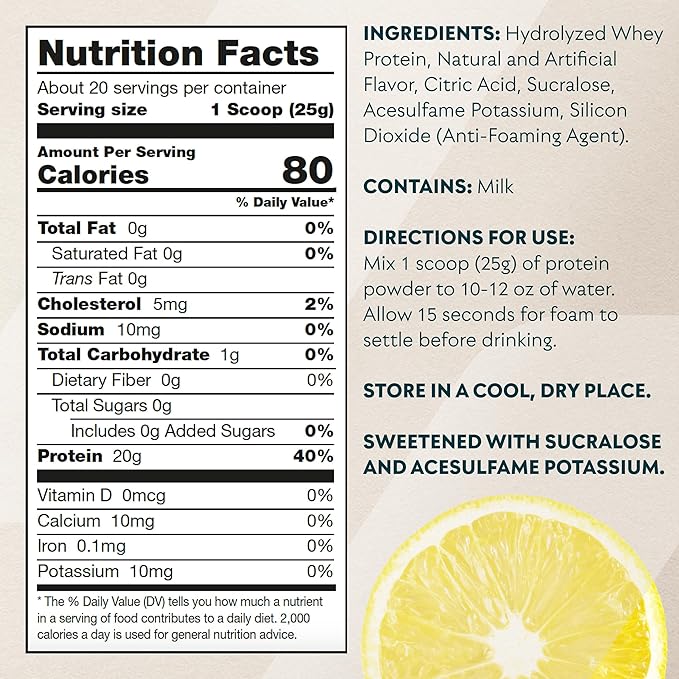 Myprotein Clear Whey Isolate Protein Powder, 1.1 Lb (20 Servings) Lemonade, 20g Protein per Serving, Naturally Flavored Drink Mix, Daily Protein Intake for Superior Performance