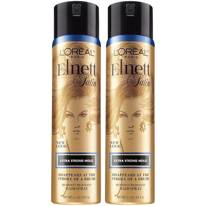 L'Oreal Paris Hair Care Elnett Extra Strong Hold Travel Size Hairspray, Long Lasting Plus Humidity Resistant, Hair Spray, 2.2 Ounce (2 Count)