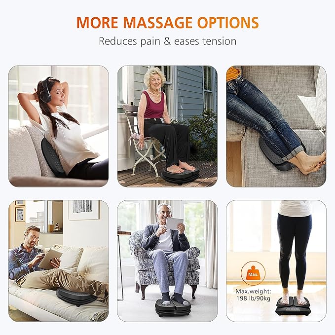 Snailax Foot Massager Machine with Heat,Remote Control, Adjustable Vibration Feet Massager Machine Increased Blood Circulation,Plantar Fasciitis, Stress (Black)