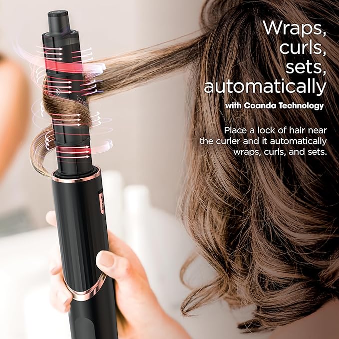 Shark Hair Dryer | FlexStyle Hair Styling System | Portable & Powerful Blow Dryer Brush | Hair Curler & Volumizer | 6 Styling Tools Included | Best for All Hair Types | Black | HD440BK