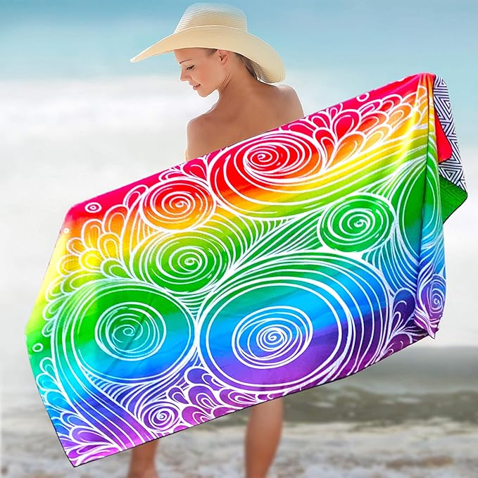 Elite Trend Microfiber Beach Towel - Extra Large 78x35 Inch Sand Free Quick Dry for Travel, Swimming, Pool, Yoga, Hiking, Camping โ Lightweight Fast Drying Microfiber Towel Compact for Adults