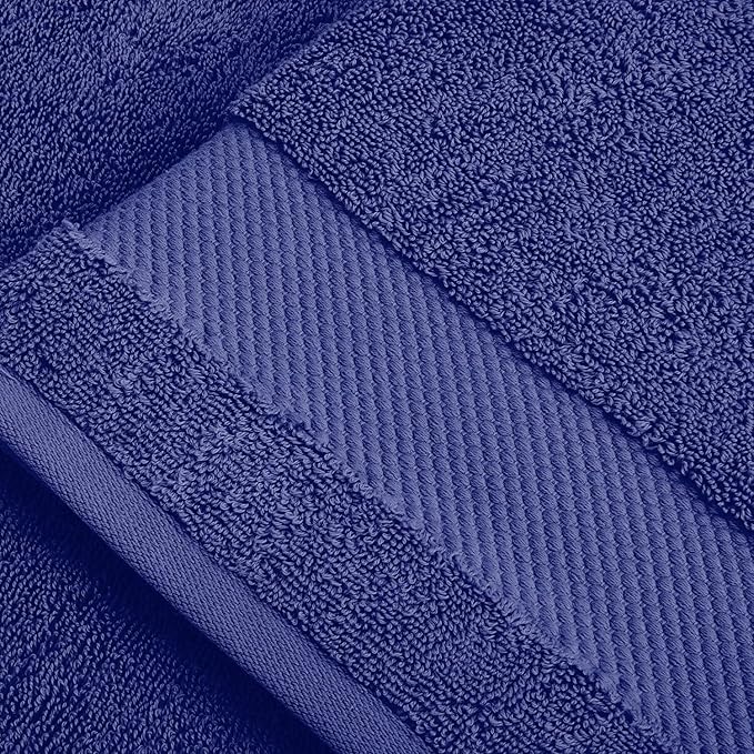 BIOWEAVES 100% Organic Cotton Bath Sheet Set of 2 | Soft Oversized Bath Towels | 700 GSM Premium Bath Towel Sheet Set GOTS Certified - Navy Blue