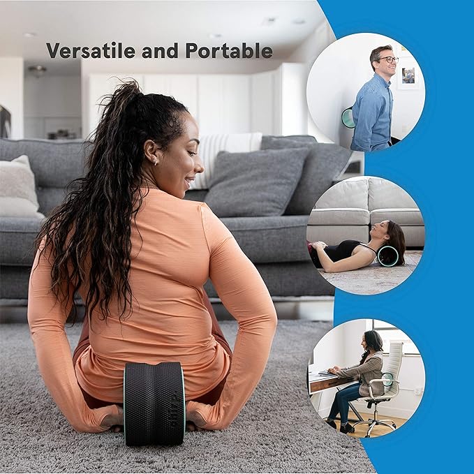 Chirp Wheel Foam Roller – Targeted Back & Neck Relief, Lumbar Spine Stretcher, Spinal Decompression Back Stretcher, Massage Roller with Density Foam for Physical Therapy, Supports 500lbs, 6-Inch Mint