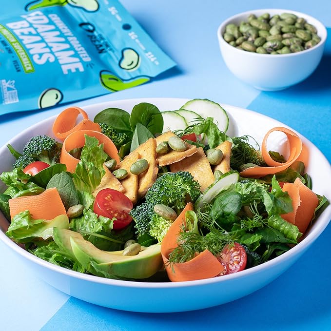 The Only Bean - Crunchy Roasted Edamame Beans (Sea Salt) - Keto Snacks (2g Net) - High Protein Healthy Snacks (14g Protein) - Low Carb, Gluten-Free Snack, Vegan Food - 4 oz (3 Pack)