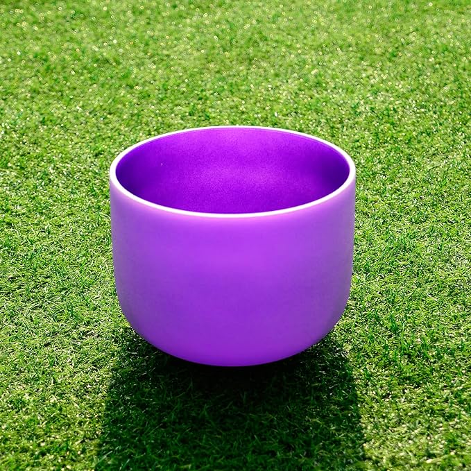 TOPFUND Violet A# Note Crystal Singing Bowl Pineal Chakra 8 inch with Heavy Duty Carrying Case and Suede Mallet