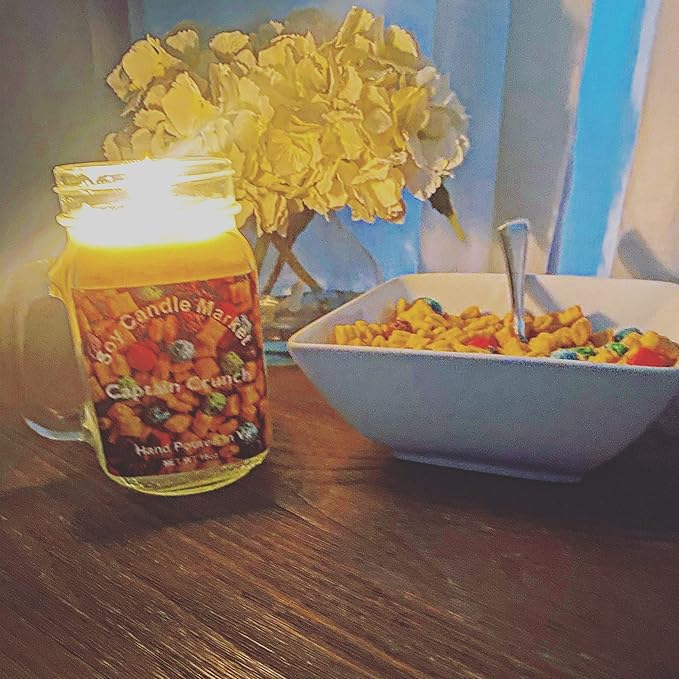 Soy Scented Candles | Handmade & Highly Aromatic Candles Burns Upto 85 Hours in Glass Jar - Perfect for Home Decor, Wedding, Birthday, Dinner (Captain Crunch, 16 oz)