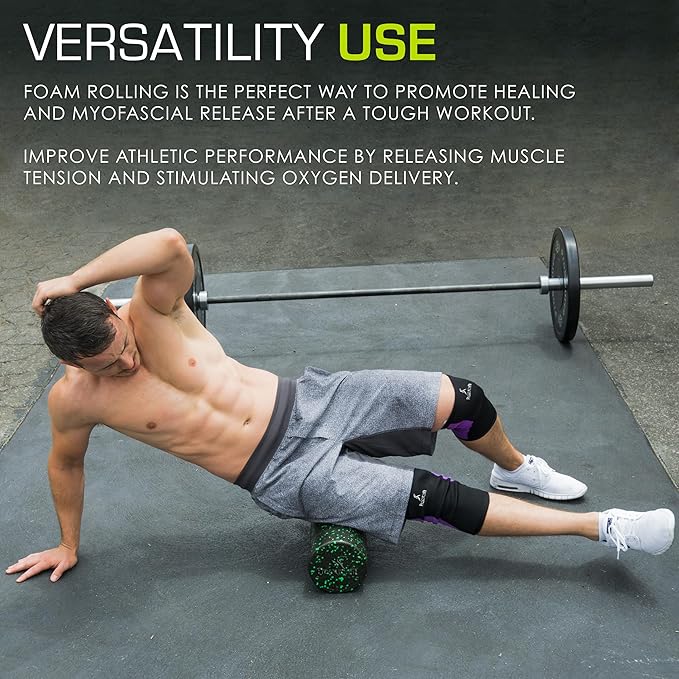ProsourceFit High Density Foam Rollers 12 - inches Long, Firm Full Body Athletic Massage Tool for Back Stretching, Yoga, Pilates, Post Workout Muscle Recuperation