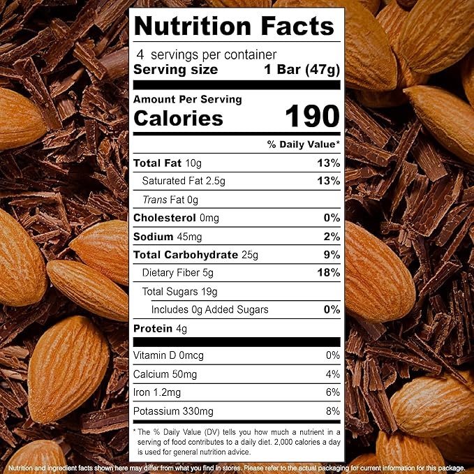 jonesbar (Dark Chocolate Almond, 4 Count (Pack of 1)), USDA Organic Fruit & Nut Bar, Non-GMO, Kosher, Vegan, Gluten Free, Simple Snack Bar