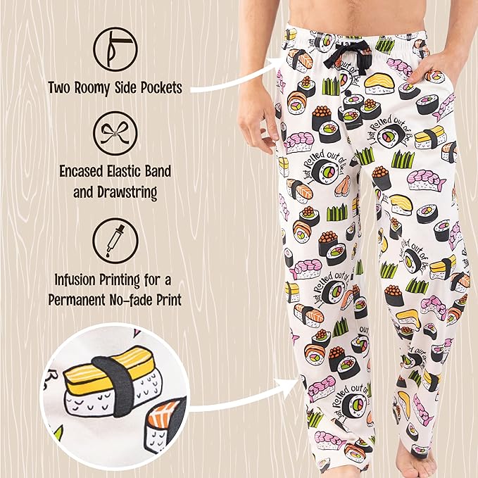 Lazy One Funny Ocean Pajama Pants For Men, Men's Separate Bottoms, Lounge Pants, Fishing PJs