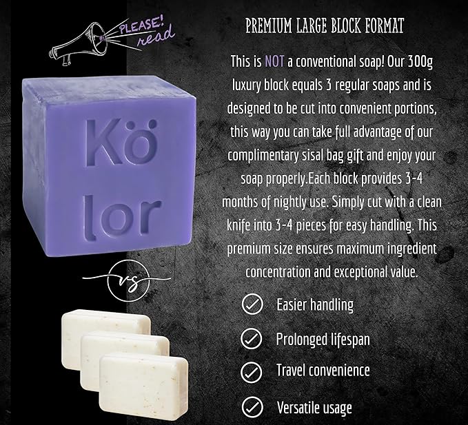 Luxurious Skincare Bar - The Only Sleep-Enhancing Premium Soap with Encapsulated Melatonin, Essential Oils & 40+ Ingredients - All-in-One Face & Body Evening Ritual - Large Block Format (10.6 oz)