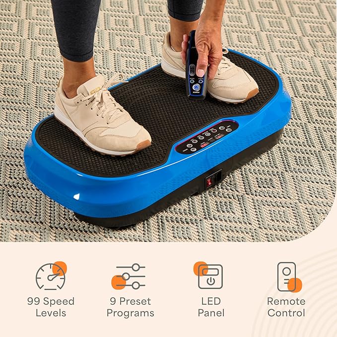 Lifepro Waver Mini Vibration Plate for Lymphatic Drainage – Whole Body Vibrating Platform Exercise Machine for Muscle Toning & Recovery with Remote & Resistance Bands, Max Load 260 lb