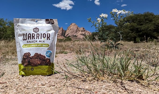 BeeFree Warrior Mix Gluten Free Granola - Chunky Granola Bites | Paleo Granola, Low Carb, Grain Free, Preservative Free, Oat Free | Granola for Yogurt, Low Calorie Snacks | Clay’s Chocolate Buzz, 9 Ounce Bags, 3 Pack