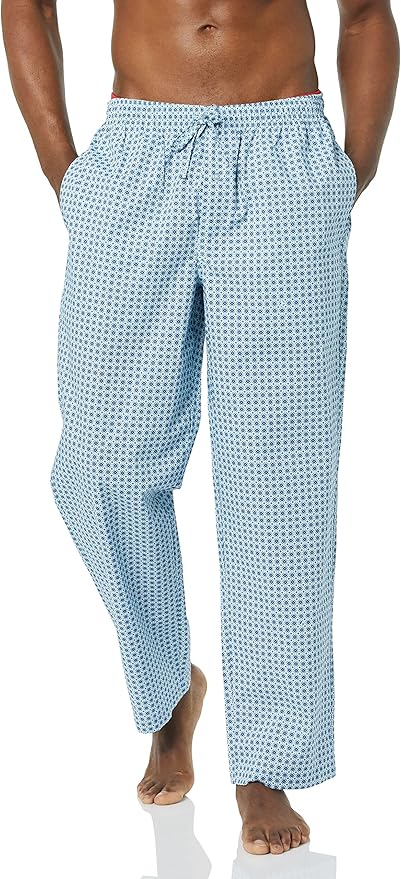 Amazon Essentials Mens Straight-Fit Woven Pajama Pant with Pockets