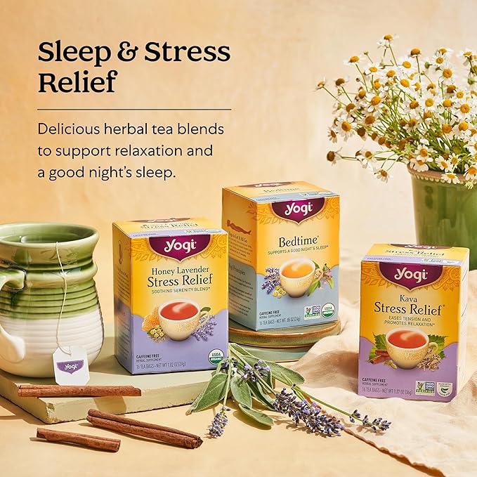 Yogi Tea Comforting Chamomile Tea - 16 Tea Bags per Pack (6 Packs) - Organic Chamomile Tea Bags - Supports a Good Night's Sleep & Occasional Stomach Discomfort - Made from Organic Chamomile Flower