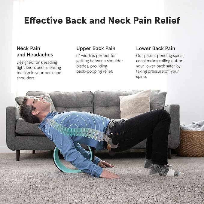 Chirp Wheel Foam Roller – Targeted Back & Neck Relief, Lumbar Spine Stretcher, Spinal Decompression Back Stretcher, Massage Roller with Density Foam for Physical Therapy, Supports 500lbs, 12-Inch Mint