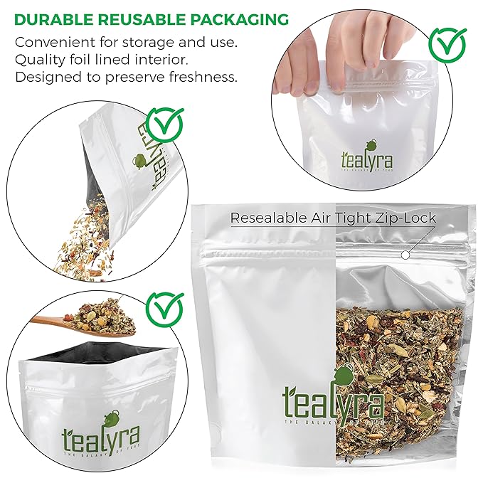 Tealyra - Calm Down - Nirvana - Chamomile Ginger Hibiscus - Wellness and Relaxing Herbal Loose Leaf Tea - Detox Tea - Caffeine-Free - All Natural - 220g (8-ounce)