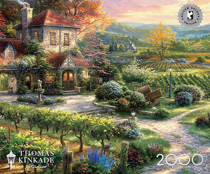 Ceaco - Silver Select - Thomas Kinkade - Wine Country Living - 2000 Piece Jigsaw Puzzle for Adults - Challenging Puzzle Perfect for Game Nights - Finished Size is 38.50 x 26.50