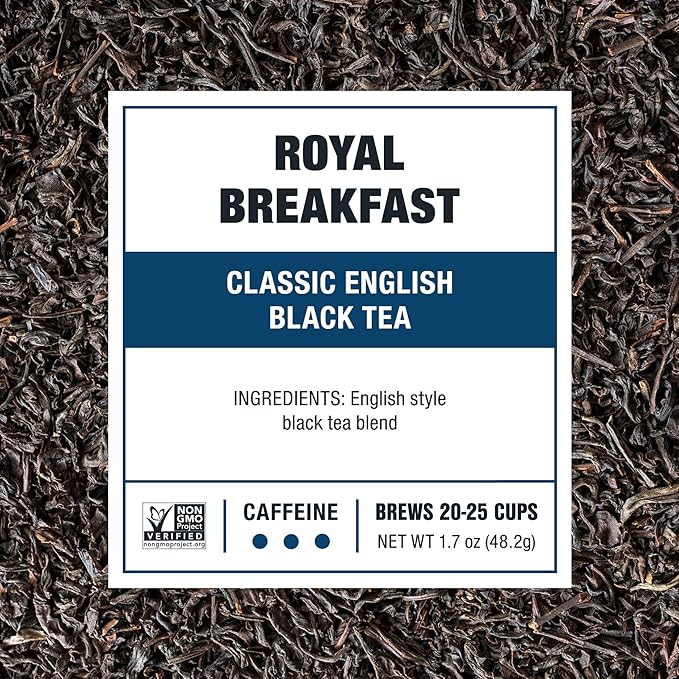 Tiesta Tea - Royal Breakfast, Loose Leaf, Classic English Black Tea, Premium Blend, High Caffeine Hot & Iced, Brews Up to 25 Cups, 1.7 Ounce Resealable Pouch