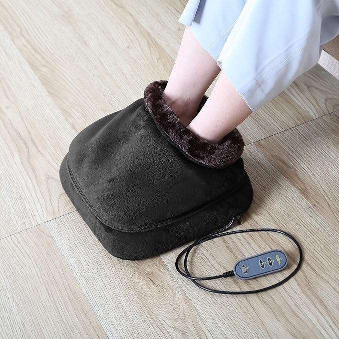 Snailax 2-in-1 Shiatsu Foot and Back Massager with Heat - Kneading Foot Warmer, Electric Feet Massage, Massagers for Back,Leg,Gifts for Women,Men