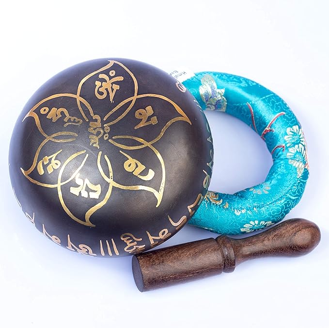 Tibetan Singing Bowl Set Brass - Master Healing Grade - Authentic Handcrafted Sound Bowl by Himalayan Bazaar
