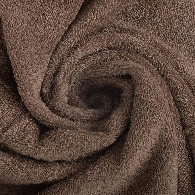 HOMELOVER 4 Piece Luxury Hand Towel Set - 100% Organic Cotton, 500 GSM, Hotel Quality, Highly Absorbent, Soft & Quick Drying Bathroom & Kitchen Towel for Face & Hand Washing (Cone Brown)